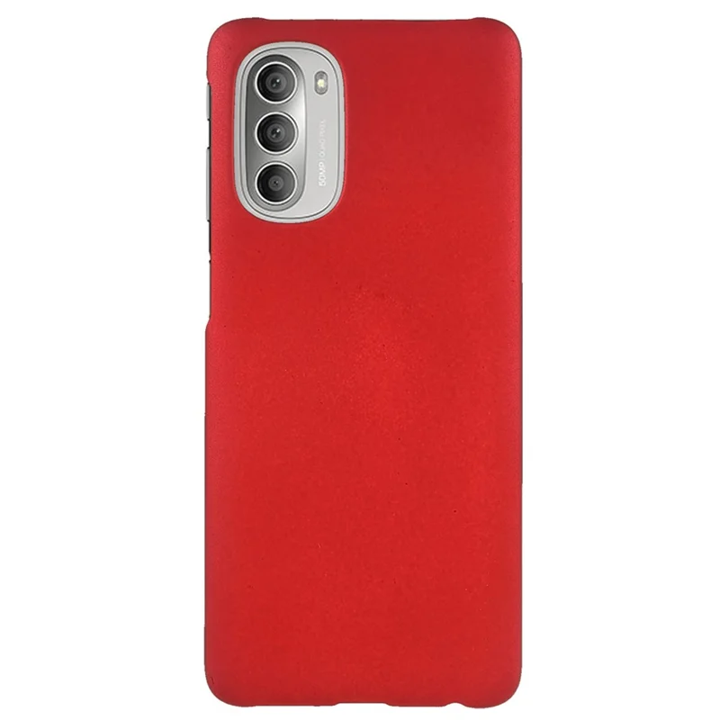 Fall Protection Rubberized Hard PC Mobile Phone Case Cover for Motorola Moto G51 5G - Red