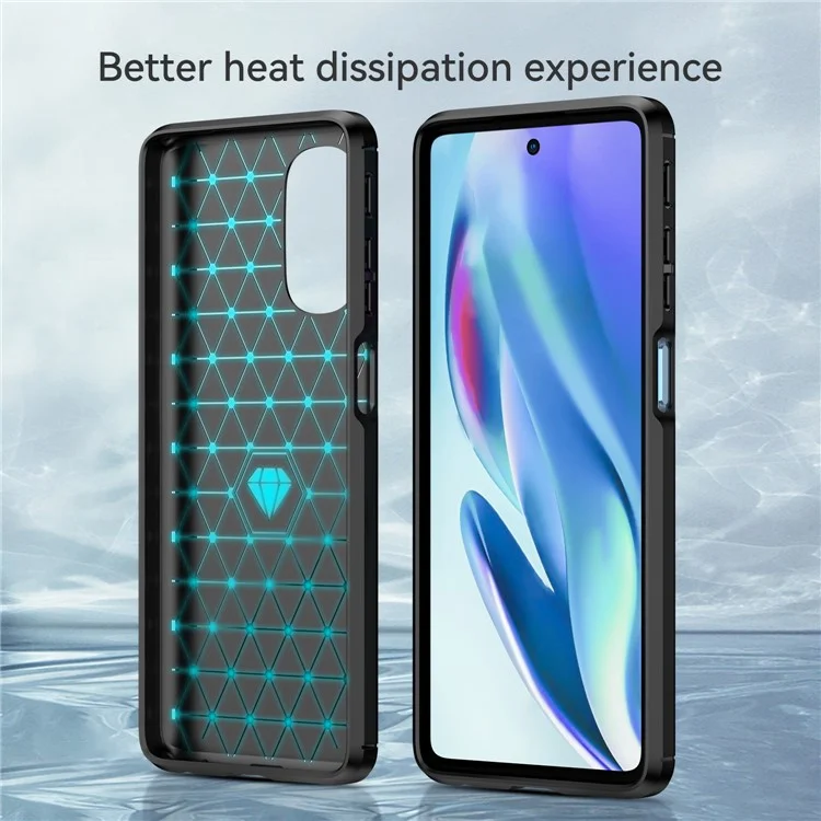 1,8-mm-Kohlefaser-Bürstendesign, weiches TPU, stoßfester Telefonschutzkoffer für Motorola Moto G51 5G - Schwarz