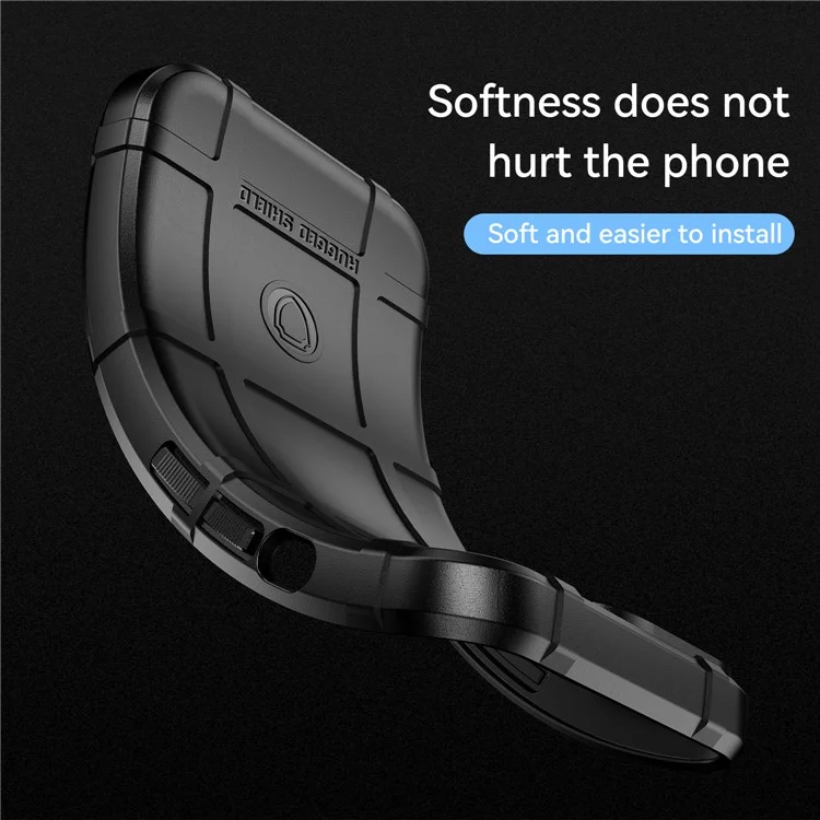 Robustes Quadratisches Gitter-Design Weiche TPU Verdickte Schutz Stoßdichte Telefongehäuseabdeckung Für Motorola-Kante X / Rand X30. - Schwarz