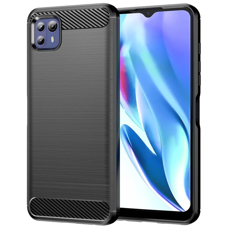 Case de TPU Ultra Delgada de 1,8 mm Textura de Fibra de Carbono a Prueba de Bolsas de Aire de Aire de Caída Con Superficie Cepillada Para Motorola Moto G50 5G - Negro