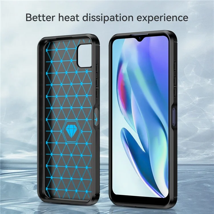 Case de TPU Ultra Delgada de 1,8 mm Textura de Fibra de Carbono a Prueba de Bolsas de Aire de Aire de Caída Con Superficie Cepillada Para Motorola Moto G50 5G - Negro