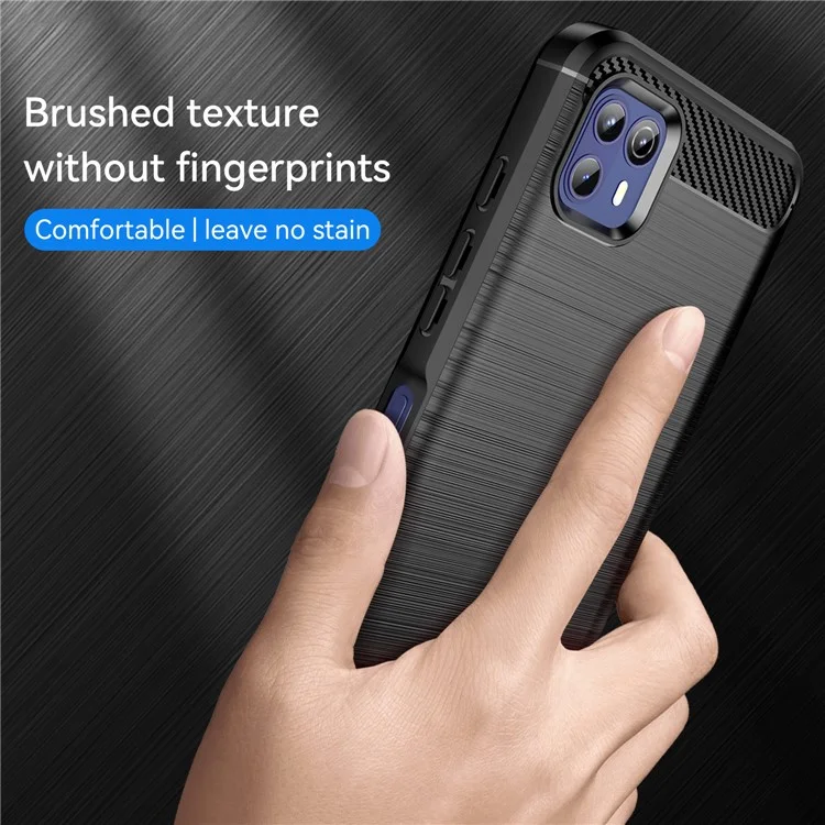 Case de TPU Ultra Delgada de 1,8 mm Textura de Fibra de Carbono a Prueba de Bolsas de Aire de Aire de Caída Con Superficie Cepillada Para Motorola Moto G50 5G - Negro