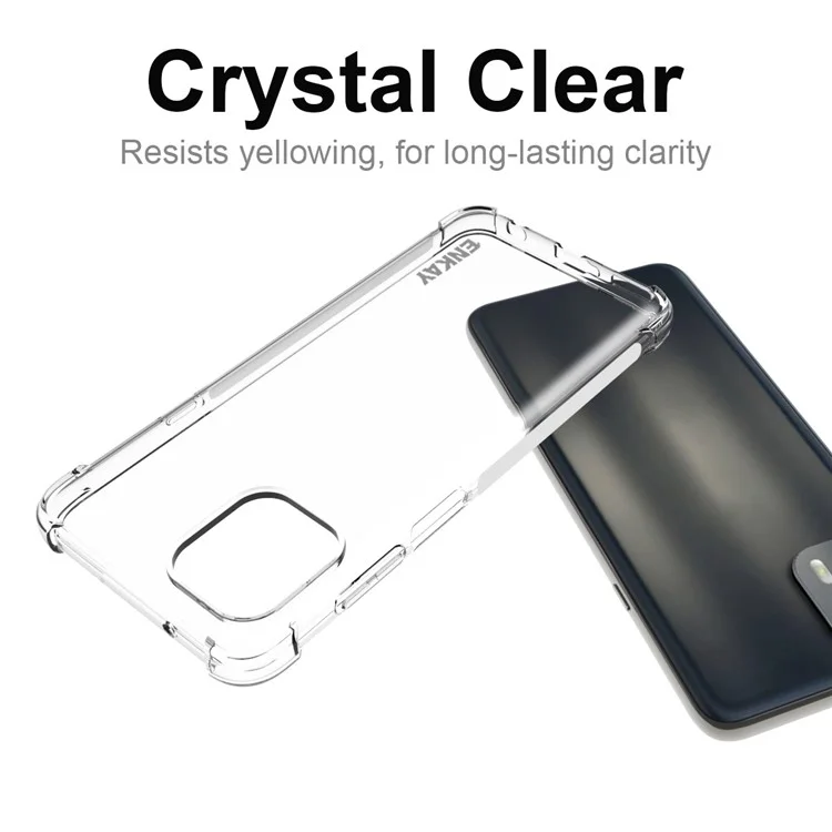 Enkay Hat Prince Lateral Anti-slip Brote Reforzado Absorción de Choque de Choque Transparente Carcasa Del Teléfono TPU Para el Borde de Motorola 20 Lite