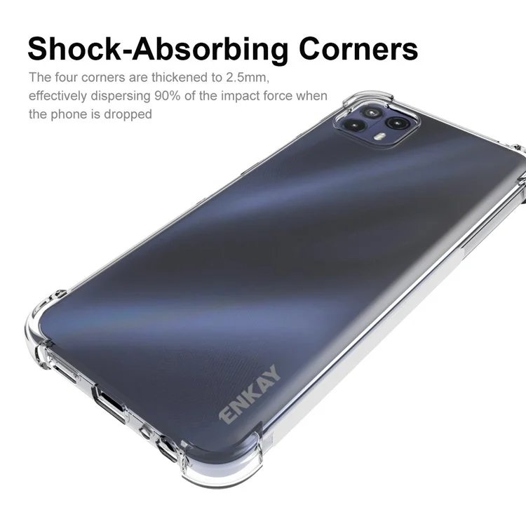 Enkay Hat Prince Anti-slip Strip Borde Reforzado Transparente TPU Cubierta de la Caja Del Teléfono TPU Para Motorola Moto G50 5G