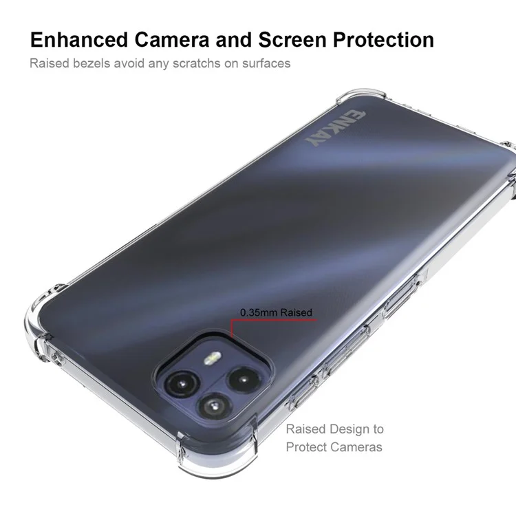 Enkay Hat Prince Anti-rutsch Streifenkante Verstärkte Ecken Transparent Tpu-telefonhülle Für Motorola Moto G50 5g
