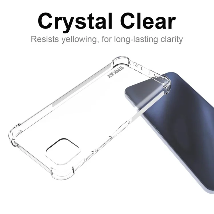 Enkay Hat Prince Anti-slip Strip Borde Reforzado Transparente TPU Cubierta de la Caja Del Teléfono TPU Para Motorola Moto G50 5G