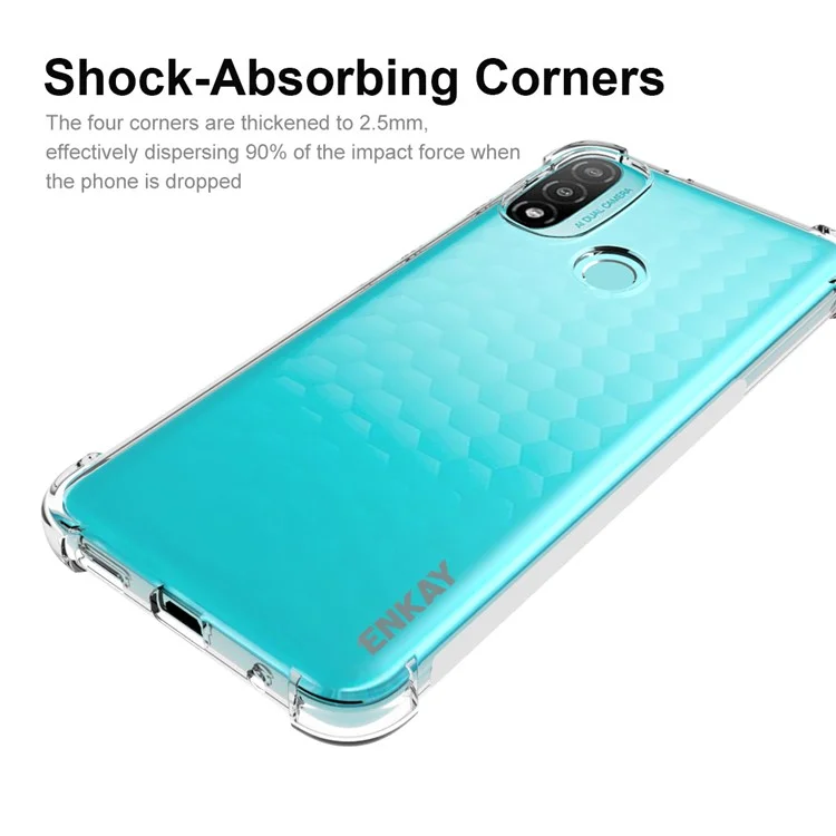 ENKAY HAT PRINCE Protezione laterale antiscivolo Angoli rinforzati Custodia per telefono per Motorola Moto E20/E30/E40 Protezione da caduta Copertura TPU