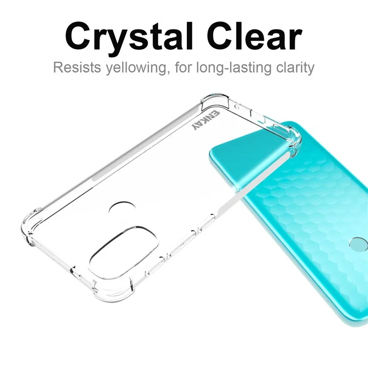 ENKAY HAT PRINCE Protezione laterale antiscivolo Angoli rinforzati Custodia per telefono per Motorola Moto E20/E30/E40 Protezione da caduta Copertura TPU