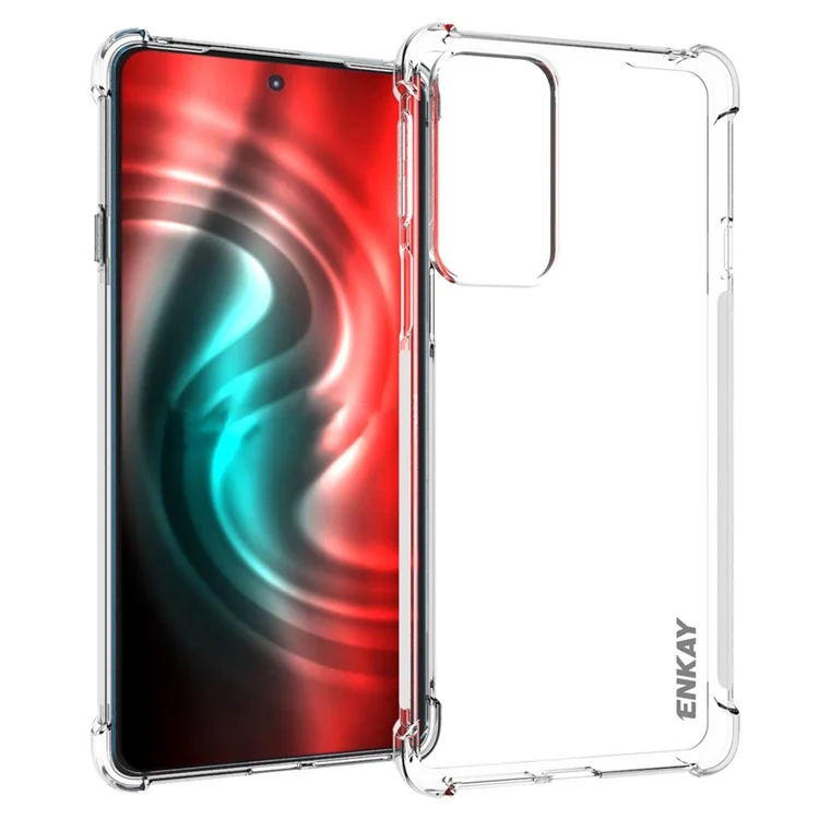ENKAY HAT PRINCE Enhanced Corner Shockproof Crystal Clear TPU Phone Case Cover with Anti-slip Strip Frame for Motorola Edge 20
