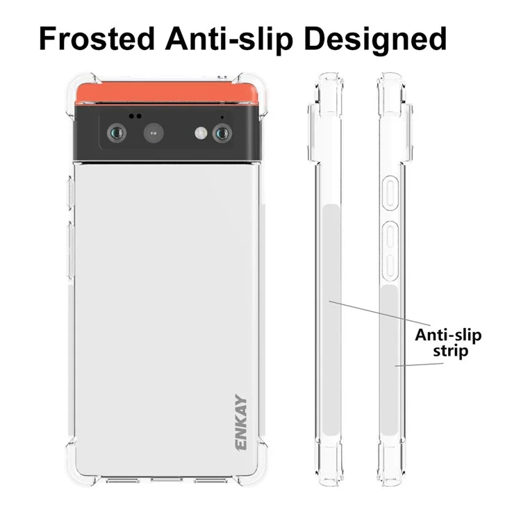 ENKAY HAT PRINCE Enhanced Corner Shockproof Crystal Clear TPU Phone Case Cover with Anti-slip Strip Frame for Motorola Edge 20