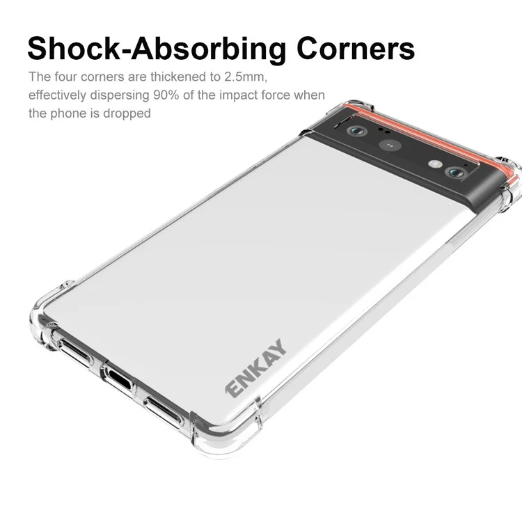 ENKAY HAT PRINCE Enhanced Corner Shockproof Crystal Clear TPU Phone Case Cover with Anti-slip Strip Frame for Motorola Edge 20