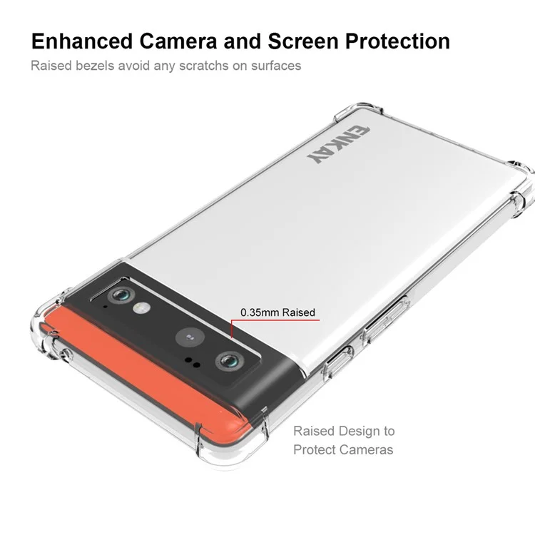 ENKAY HAT PRINCE Enhanced Corner Shockproof Crystal Clear TPU Phone Case Cover with Anti-slip Strip Frame for Motorola Edge 20