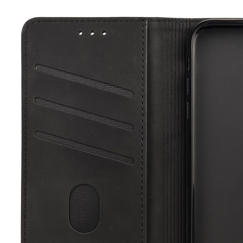 Smartphone Case Shockproof Wallet Phone Stand Cover Anti-dust Splicing PU Leather Shell for Motorola Moto G51 5G - Black