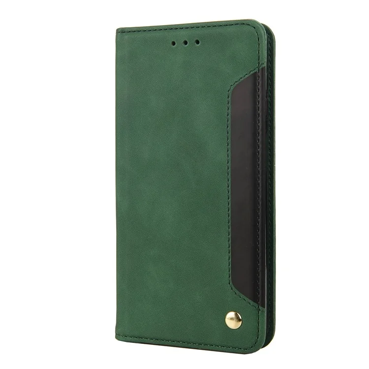 Smartphone-Gehäuse Stoßfeste Brieftasche Telefonständerabdeckung Anti-Dust-Spleiß-PU-Leder-Hülle Für Motorola Moto G51 5G - Grün