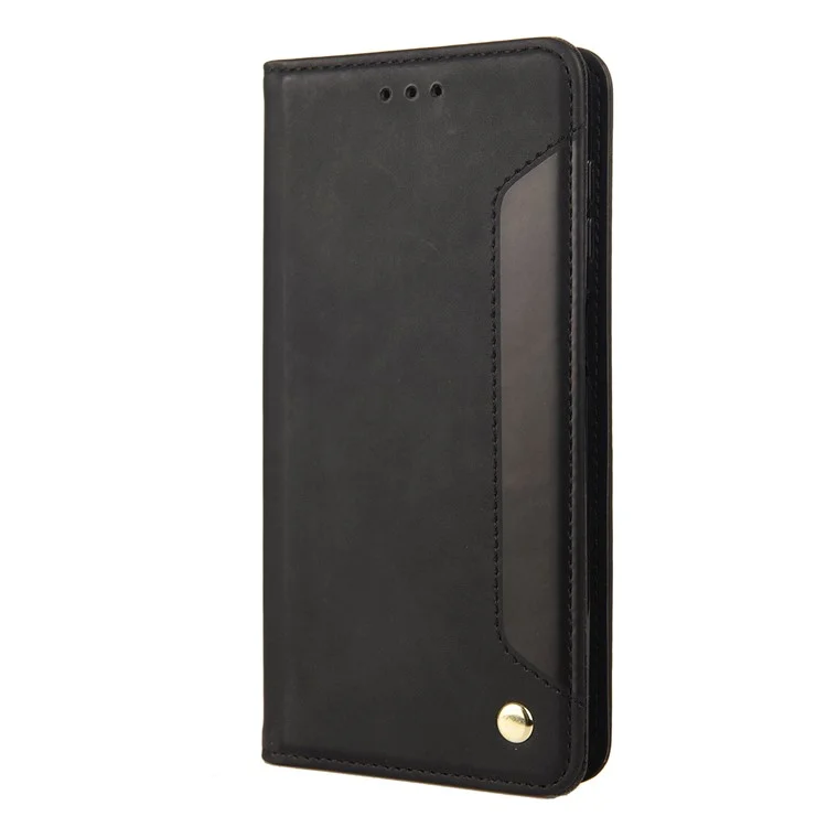 For Motorola Moto G71 5G Anti-fingerprint Shockproof Wallet Phone Stand Cover Anti-dust Phone Case Splicing Leather Shell - Black