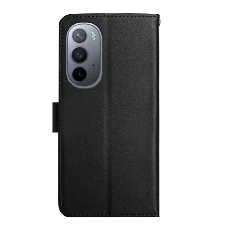 Nappa Textur Echter Ledermagnetverschluss Vollschutz Telefonhülle Mit Brieftasche Für Motorola Edge X30 - Schwarz