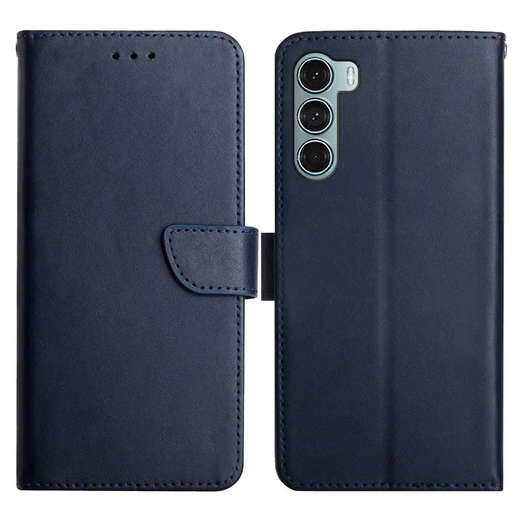 Per Motorola Moto G200 5G / Edge S30 Pratico Portafoglio Funzione Flip Flip Cover Ogen in Pelle Nappa Texture Full Body Protection Telefono Custodia - Blu