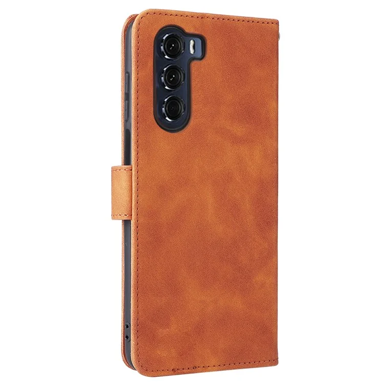 Anti-Scratch Splash-Repellente Skin-touch Feeling PU In Pelle PU + TPU Copertura Per Telefono TPU Portafoglio Shell Custodia Per Cellulare Per Motorola Moto G200 5G - Marrone