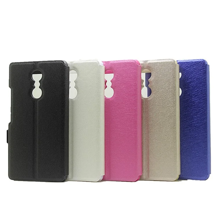 Dual View Window Silk Texture Leather Case for Lenovo K6 Note - Black