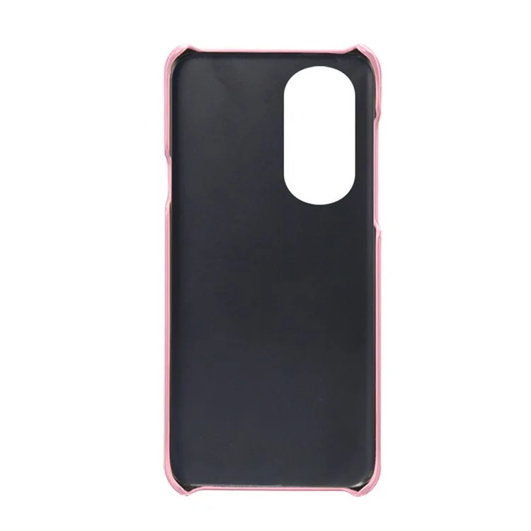 Para el Motor Delgado de la PC Dura de Cuero de PU de Motorola Edge X30 X30 Con Soporte de Tragamonedas Con 2 Ranuras Para la Tarjeta - Oro Rosa