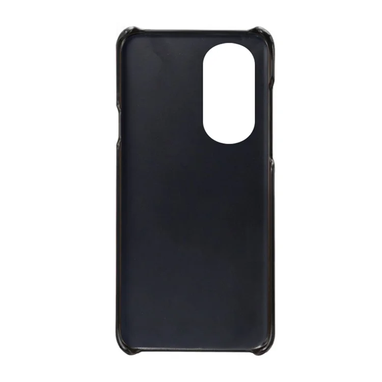 Für Motorola Edge X30 Soft Flexible PU -lederbeschichtete Hartpc Slim Telefonhülle Mit 2 Kartenschlitzhalter - Schwarz