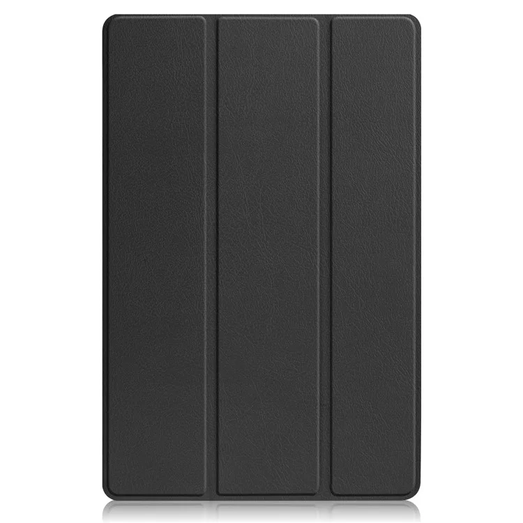 Funda Plegable Trípode para Lenovo Tab P12 Pro, Cuero PU + PC Protectora Automática de Activación/Suspensión de Sueño Inteligente - Negro