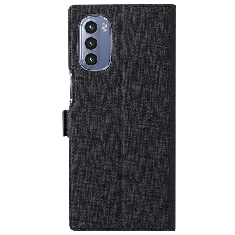 VILI K Series Stand Wallet Leather Case for Motorola Moto G Stylus 4G (2022) Double Magnetic Clasp Phone Cover - Black
