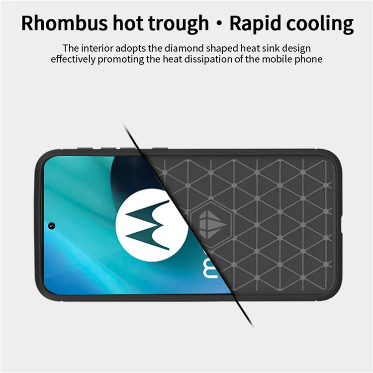 MOFI Pour Motorola Moto G71 5G Texture de Fibers de Carbon - Bleu