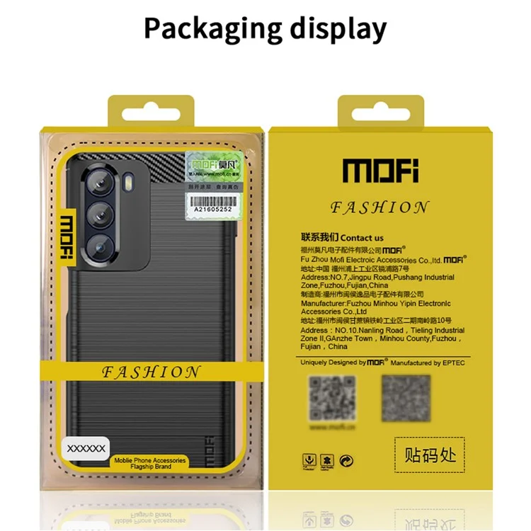 MOFI for Motorola Moto G200 5G/Edge S30 Carbon Fiber Texture TPU Phone Cover Lightweight Brushed Surface Phone Case - Blue