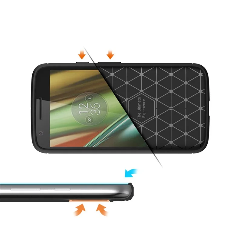 Carbon Fibre Brushed TPU Case for Motorola Moto E3 - Black