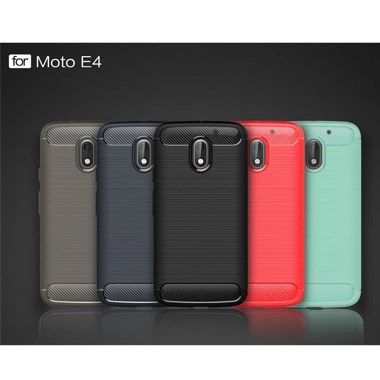 Carbon Fibre Brushed TPU Case for Motorola Moto E3 - Black
