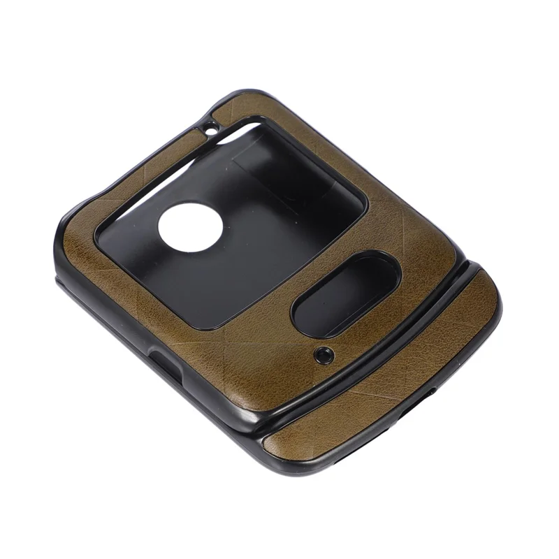 For Motorola Razr 5G Grid-struktur af PU-læder Telefoncase Hård PC + Blød TPU Beskyttende Cover - Grøn