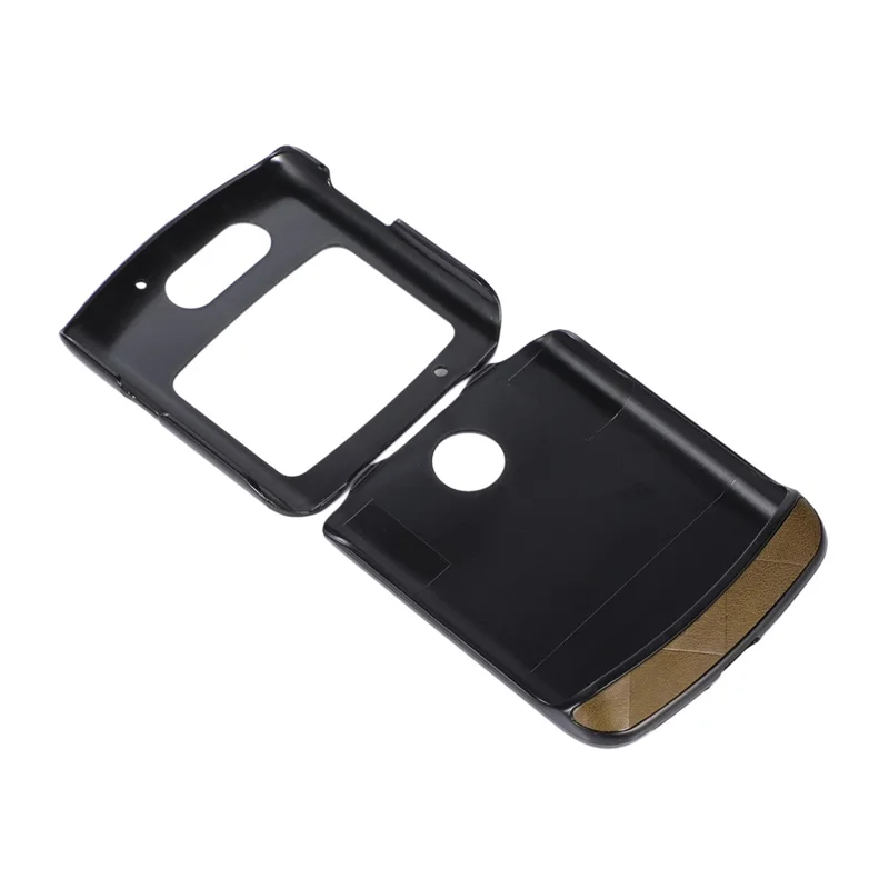 For Motorola Razr 5G Grid-struktur af PU-læder Telefoncase Hård PC + Blød TPU Beskyttende Cover - Grøn