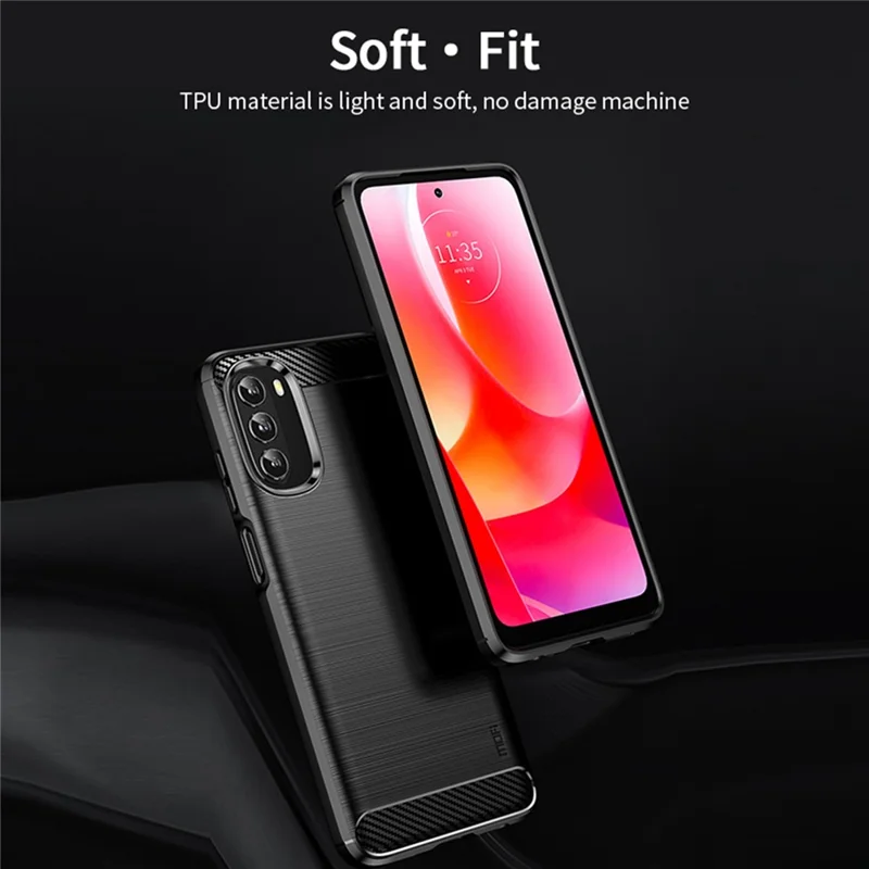 MOFI JK TPU Series-1 Per Motorola Moto G 5G (2022) Prottecturo Pelettore Fibre di Fibra Ambiture TPU Spucificato Anticafica - Nero