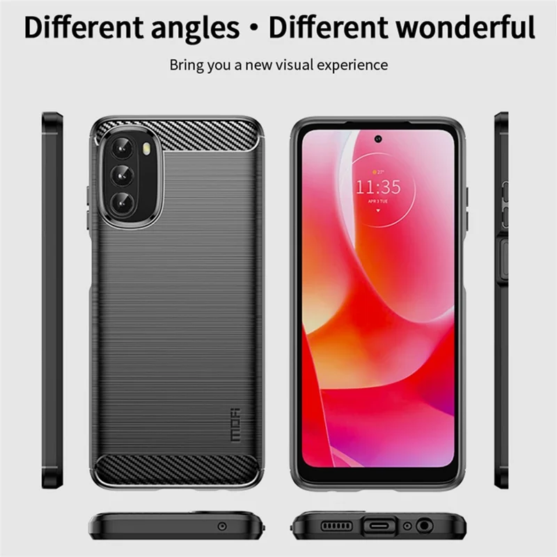 MOFI JK TPU Series-1 Per Motorola Moto G 5G (2022) Prottecturo Pelettore Fibre di Fibra Ambiture TPU Spucificato Anticafica - Nero