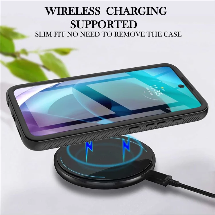 YB PC Series-6 for Motorola Moto G71 5G Full Protection Anti-fall Detachable Built-in PET Screen Protector Phone Case TPU+PC Cover - Black
