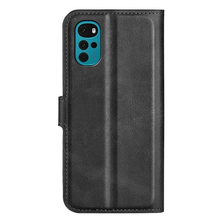 Per Motorola Moto G22 Telefono Protettivo Follio Flip Copertura Magnetica Custodia in Pelle Testurizzata Con Supporto Per il Portafoglio - Nero