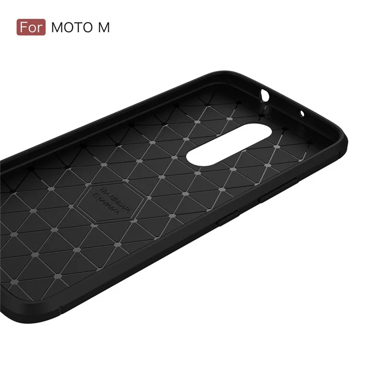 Carbon Fibre Brushed TPU Case for Motorola Moto M - Black