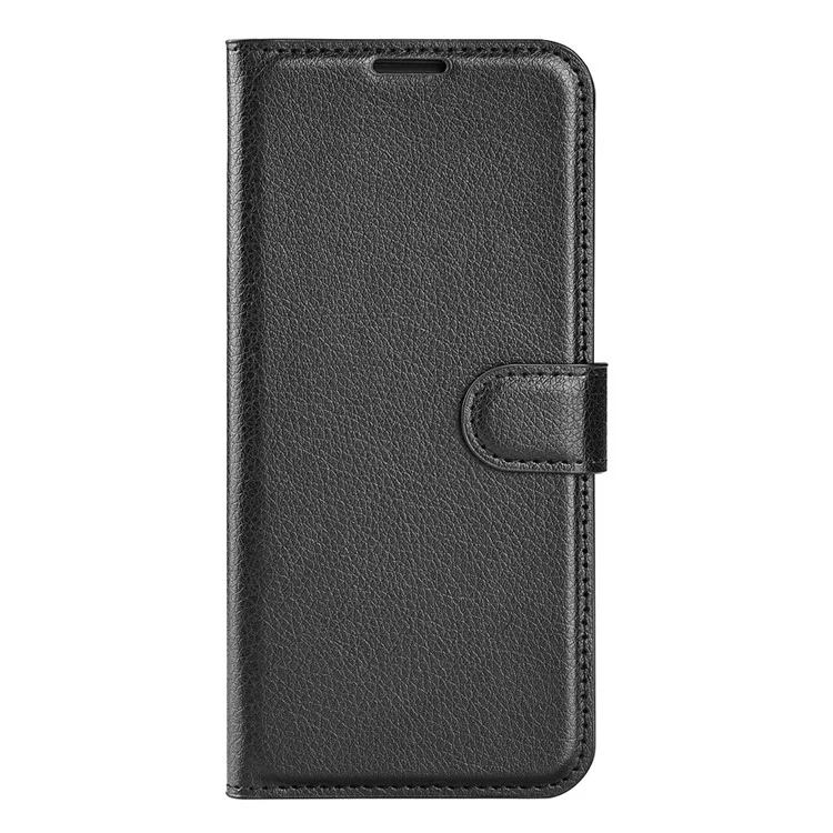 Für Motorola Moto G22 PU-Leder Flip-Ständer Smartphone-Cover Litchi-Textur Anti-Kratzer Brieftasche Hülle - Schwarz