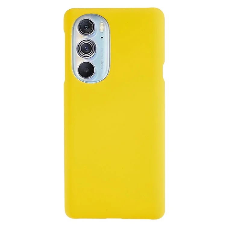 For Motorola Edge X30 Glossy Surface Mobile Phone Bag Case Rubberized Hard PC Anti-Scratch Protective Phone Cover - Yellow