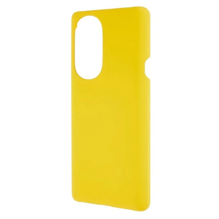For Motorola Edge X30 Glossy Surface Mobile Phone Bag Case Rubberized Hard PC Anti-Scratch Protective Phone Cover - Yellow