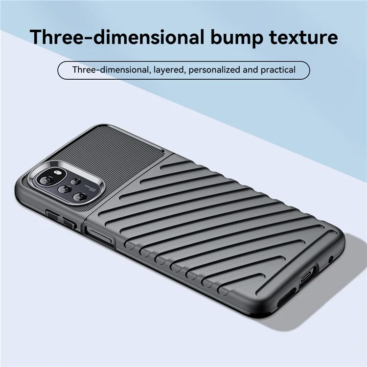 Für Motorola Moto G22 / E32 4G / E32S 4G Thunder Series Verstärkte stoßfeste TPU-Hülle Twill-Textur Handyhülle - Schwarz