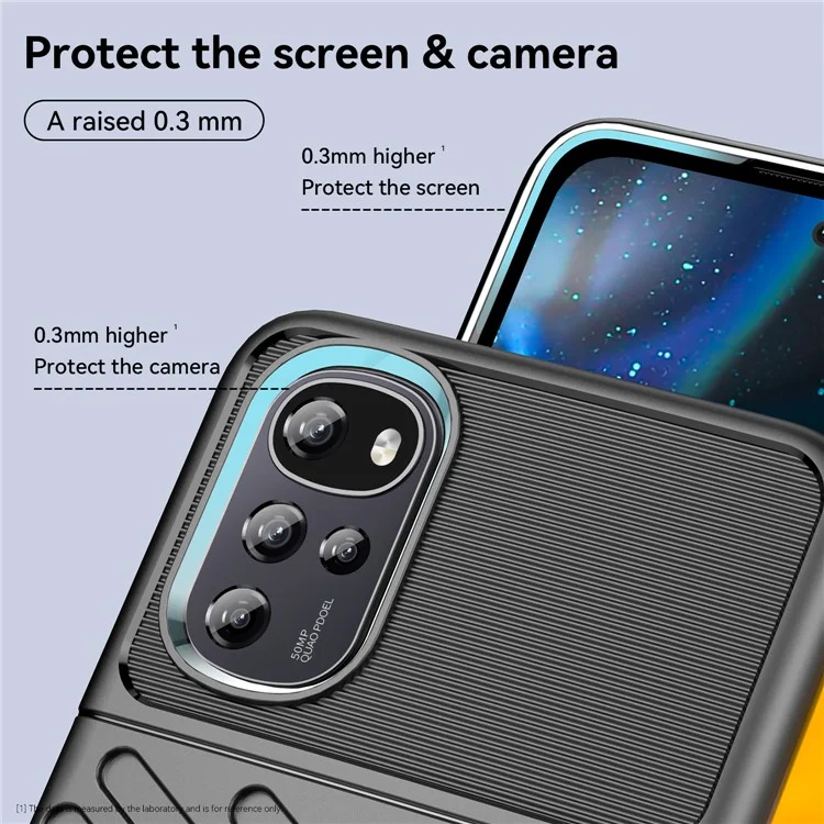 Für Motorola Moto G22 / E32 4G / E32S 4G Thunder Series Verstärkte stoßfeste TPU-Hülle Twill-Textur Handyhülle - Schwarz