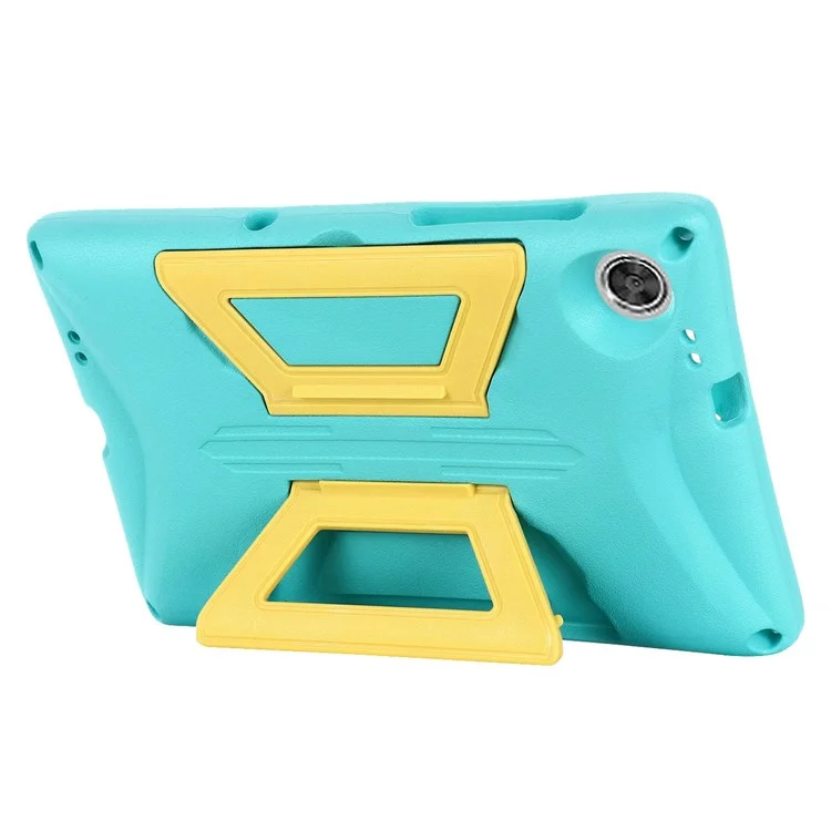 Per Lenovo Tab M10 HD Gen 2 TB-X306F/TB-X306X Kickstand Design Tablet Case Hand Grip EVA + PC Protective Cover with Shoulder Strap - Menta Verde/Giallo