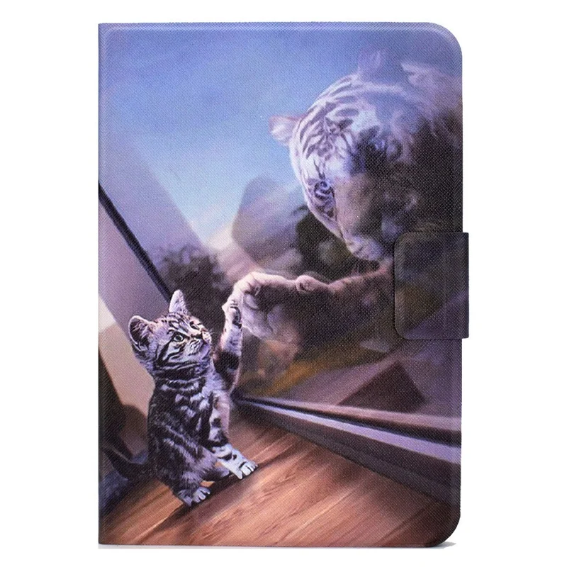 For Lenovo Legion Y700 Mønsterprintet Læder Skockabsorberende Tabletask Case - Tiger