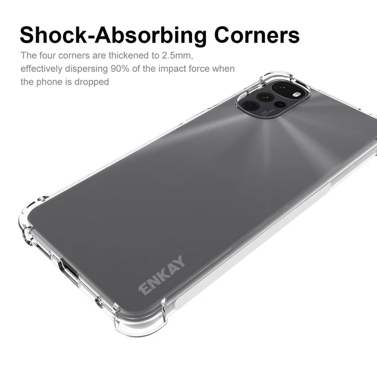 ENKAY HAT PRINCE Enhanced Four Corner Fall Protection Phone Case for Motorola Moto G22 Anti-slip Edge Crystal TPU Cover Shell