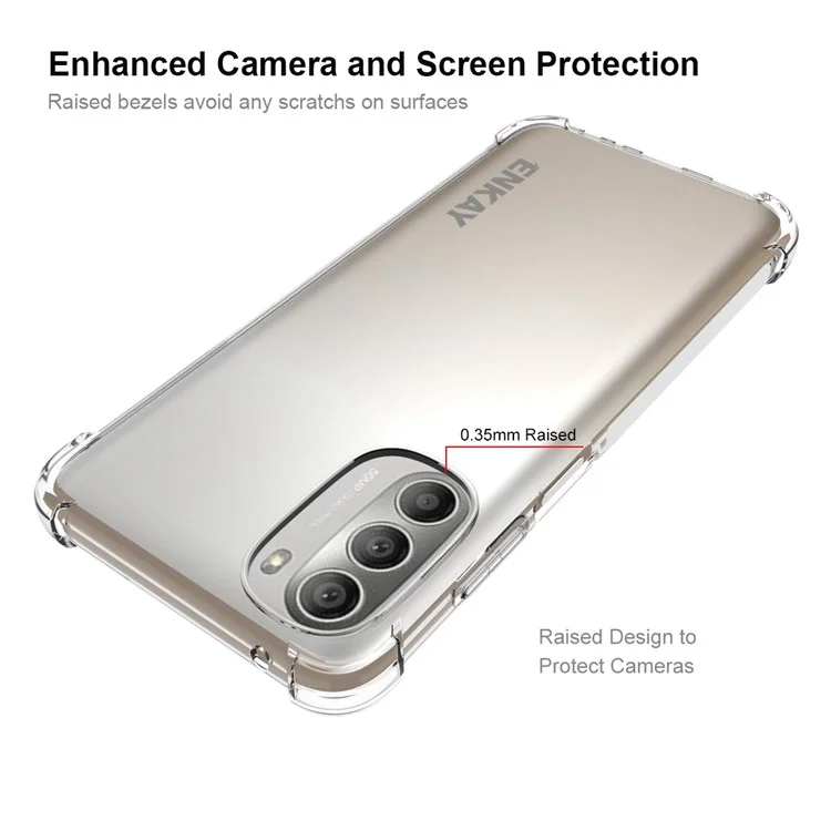 Enkay Hat Prince Para Motorola Moto G 5G Anti-slip Crystal Clear Telephip Cornillas Reforzadas Cubierta TPU a Prueba de TPU