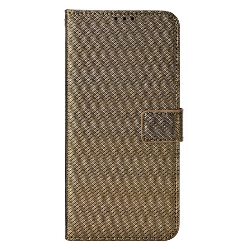 For Motorola Edge X30/Motorola Edge X30 Pro(Motorola Edge+ (2022) Diamond Texture PU Leather Protective Case Foldable Stand Phone Wallet Cover Shell - Brown
