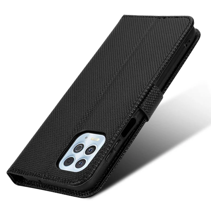 For Motorola Edge S/Moto G100 Diamond Texture PU Leather Wallet Case Foldable Stand Phone Protective Shell - Black
