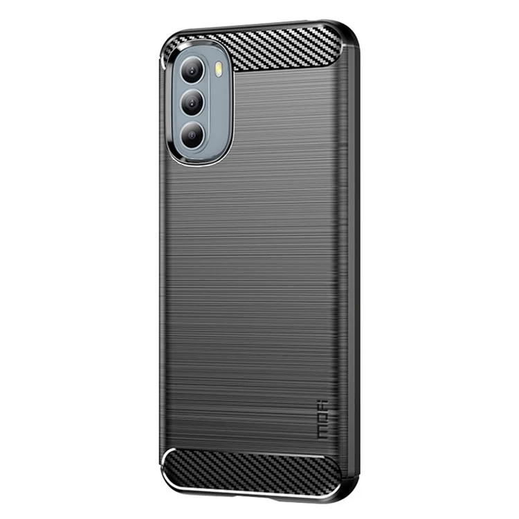 MOFI JK TPU Series-1 Para Motorola Moto G31/G41 Textura de Fibra de Carbono Escovada Textura de Topa Phelelo de Topa Topa Anti-colisão Tampa Protetora - Preto